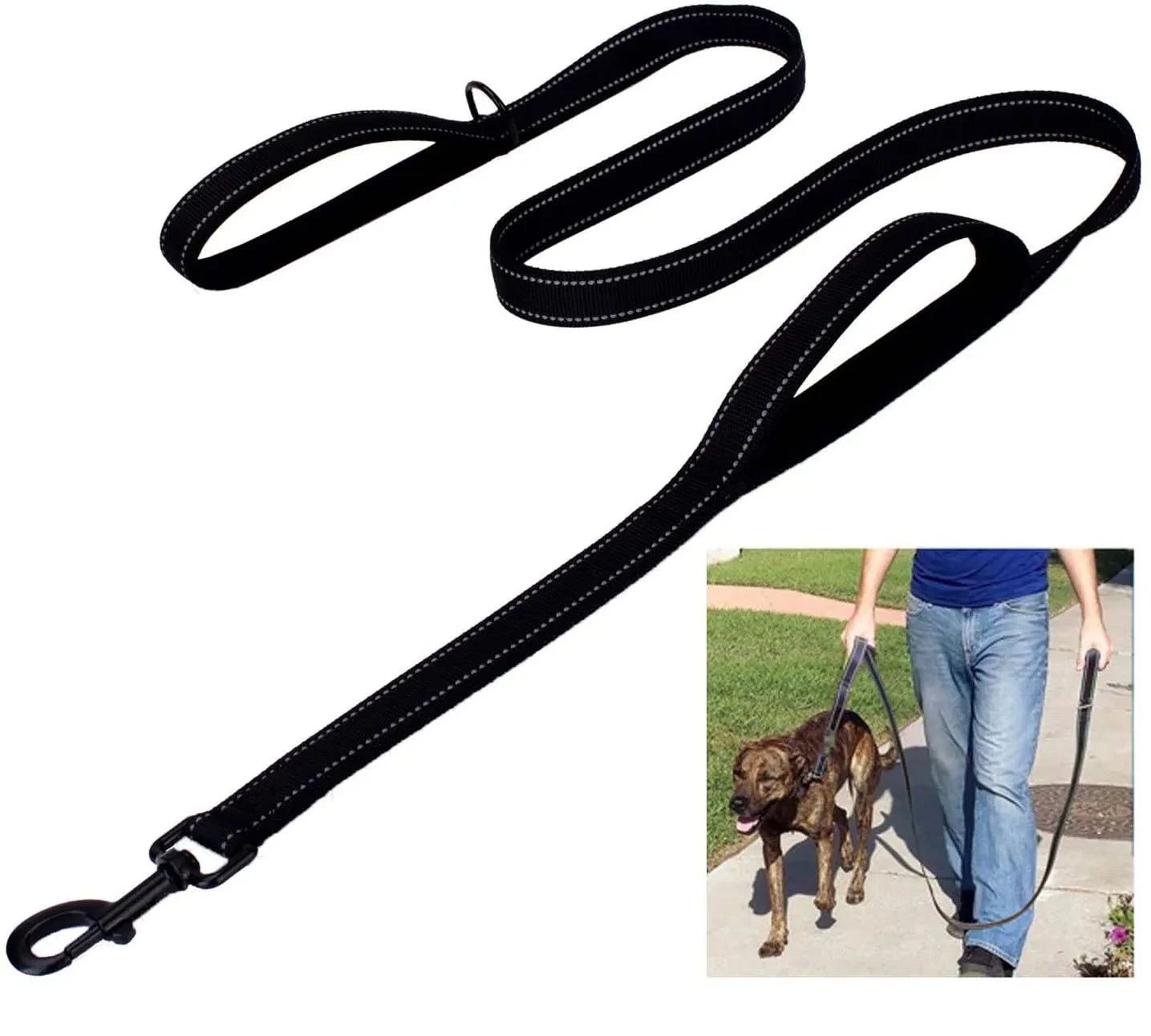 GreenAuraa® - Dog Leashes Heavy Duty Double Handle