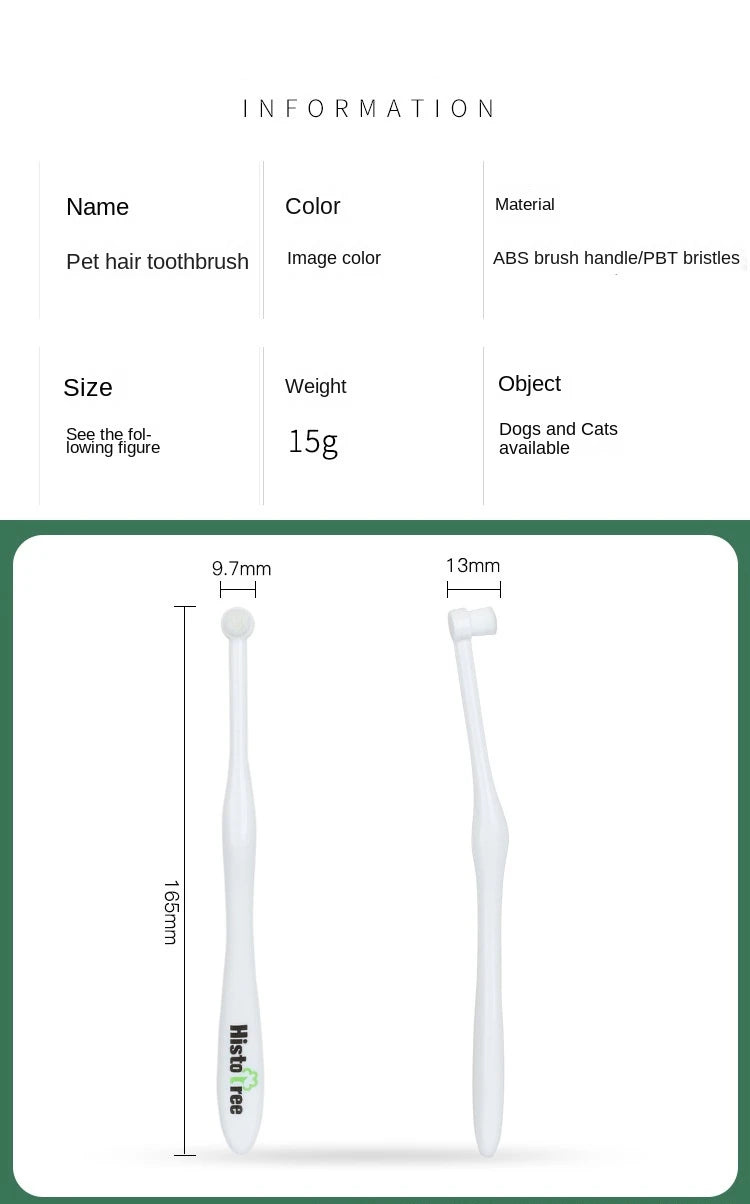 GreenAuraa® - Round Head Pet Toothbrush